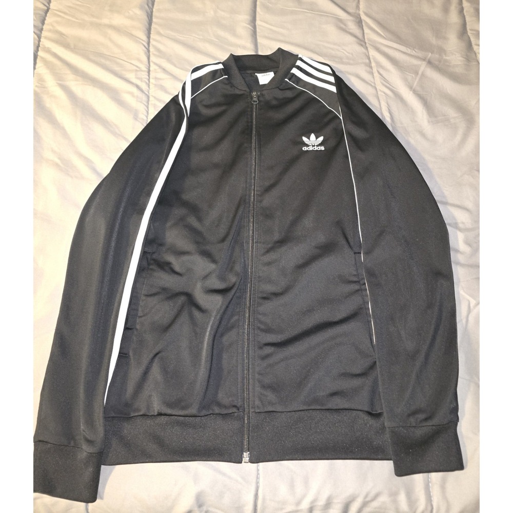 Adidas Essentials Warm-Up Slim 3 Striped Track Jacket Size Xl - Black